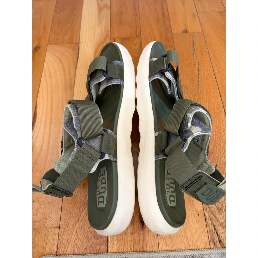 Hey Dude Carson Sandal Sport Mode Sandal Green Camo Men's Size 14